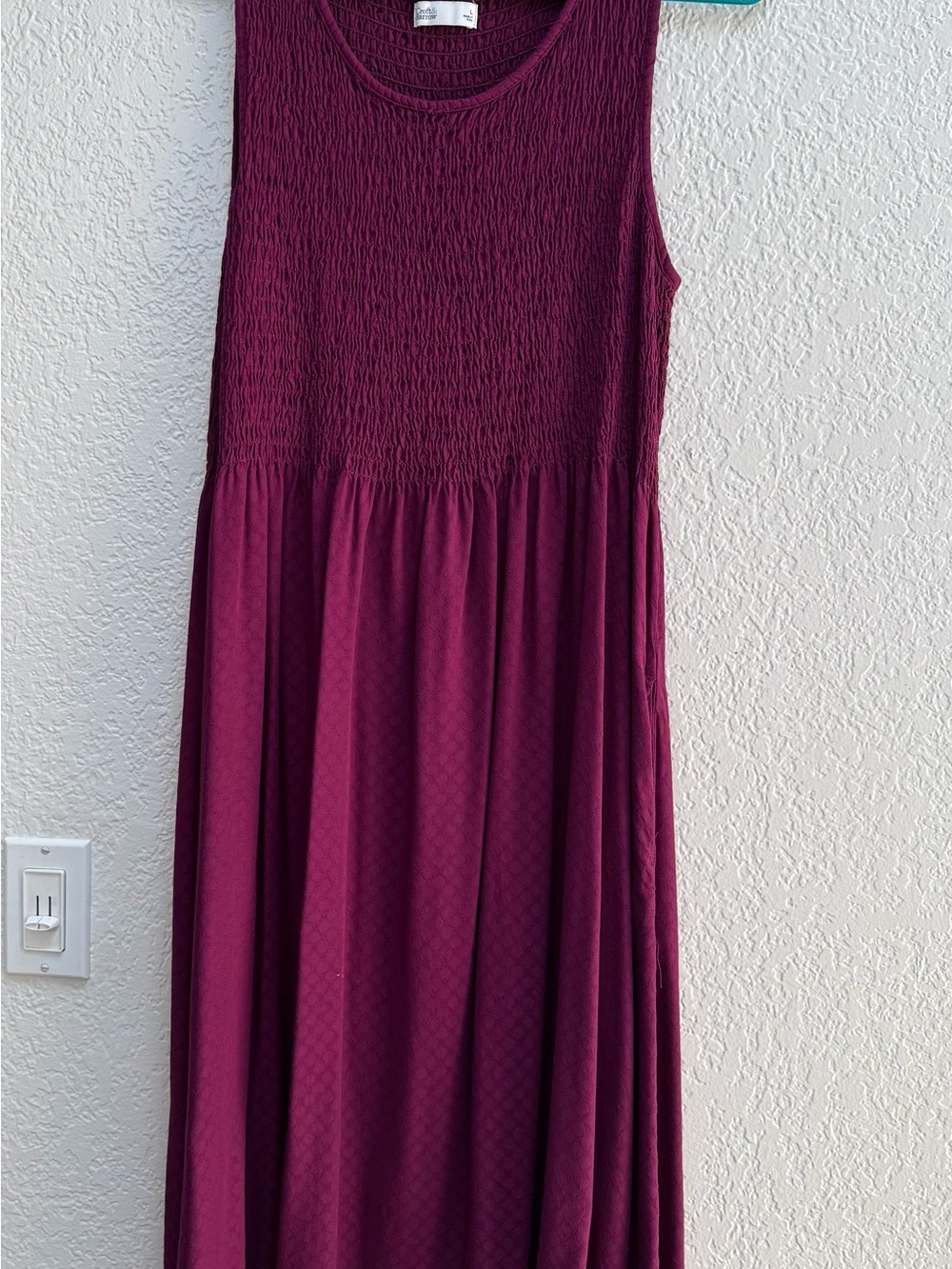 croft & barrow Sleeveless Smocked Maxi Dress in Plum and Teal